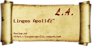 Linges Apolló névjegykártya